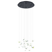Adrados 6 Light LED 3000K Black and Glass Butterfly Dimmable Cluster Pendant