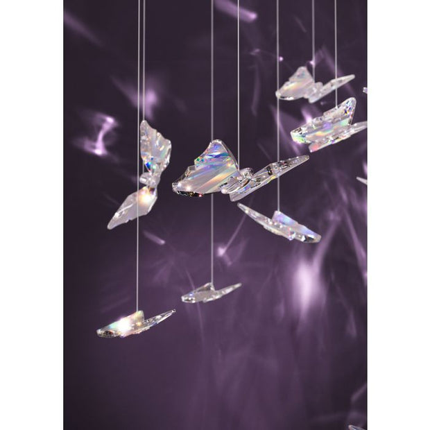 Adrados 6 Light LED 3000K Black and Glass Butterfly Dimmable Cluster Pendant