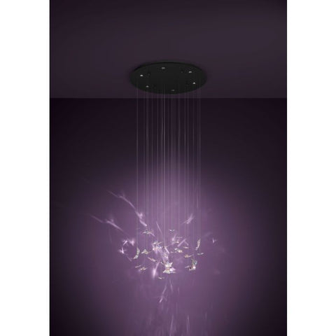 Adrados 6 Light LED 3000K Black and Glass Butterfly Dimmable Cluster Pendant