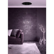 Adrados 6 Light LED 3000K Black and Glass Butterfly Dimmable Cluster Pendant