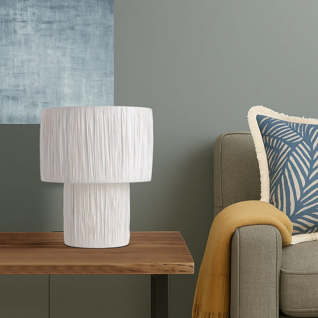 Nativa Large Table Lamp White Raffia
