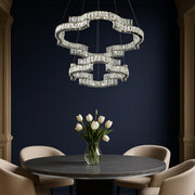 Jura 100w CCT Dim LED 2 Tier Pendant Chrome with Remote