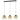 Venezuela 3 Light Black/ Gold Steel Pendant