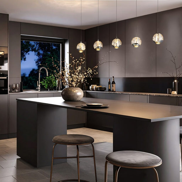 Segovia 5lt 25w 3000K LED Bubble Glass Bar Pendant Chrome