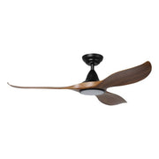 Noosa 52 DC Ceiling Fan Black with New Teak and LED Light