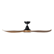 Noosa 52 DC Ceiling Fan Black with New Teak and LED Light