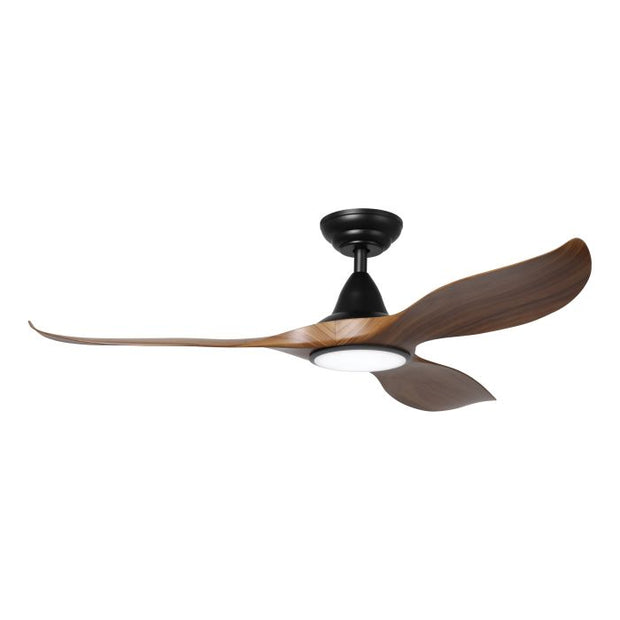 Noosa 52 DC Ceiling Fan Black with New Teak and LED Light