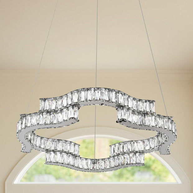 Jura 50w CCT Dim LED 1 Tier Pendant Chrome with Remote