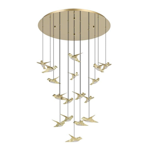 Paratebueno 17x3w LED 3000k Round Pendant Brass