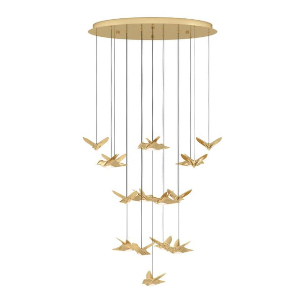 Paratebueno 17x3w LED 3000k Round Pendant Brass