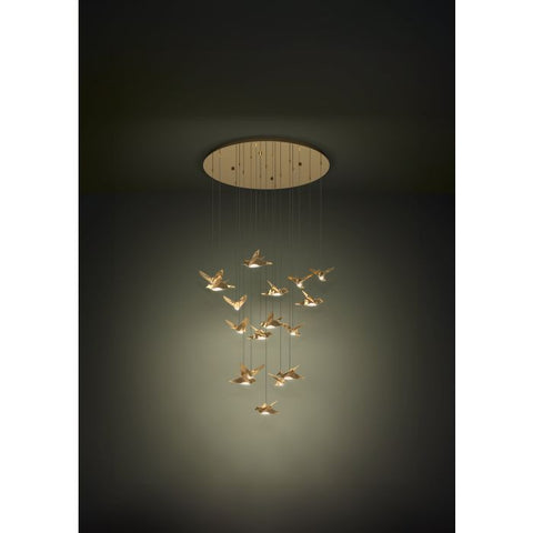 Paratebueno 17x3w LED 3000k Round Pendant Brass