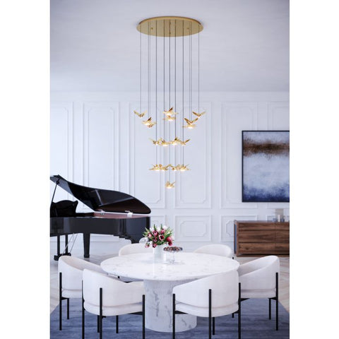 Paratebueno 17x3w LED 3000k Round Pendant Brass