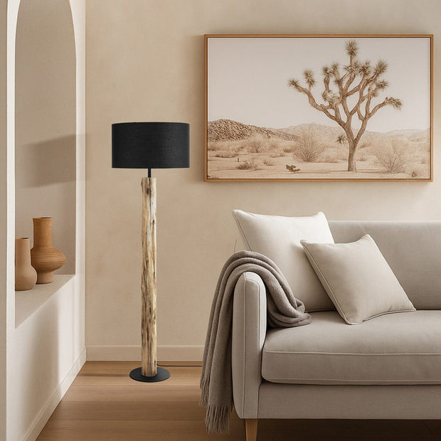 Chad Floor Lamp Wood and Black
