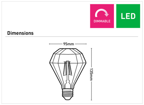 4w ES LED Carbon Filament Diamond