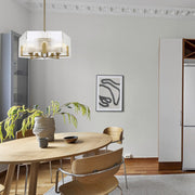 Pelion 5lt Pendant Antique Gold with Clear Glass