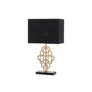 AKRON Antique Gold with Black Shade Small E27 Table Lamp