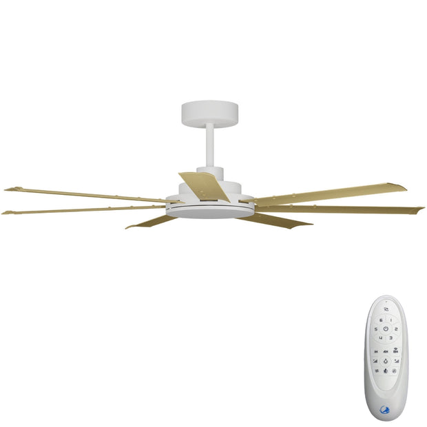 Alula 60in Complete fan with White Motor Bamboo Blades