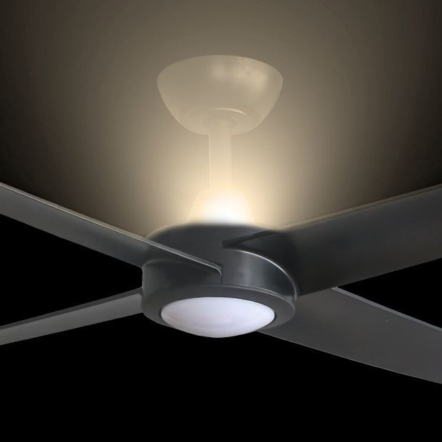 Ambience DC 52 Ceiling Fan Black with 8W LED Uplight Fan and 17W 3CCT Bottom LED