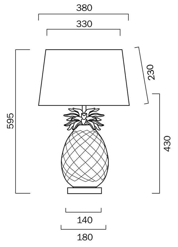 Ananas Table Lamp Chrome