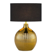 ANCORA Gold and Black Shade Ceramic E27 Table Lamp