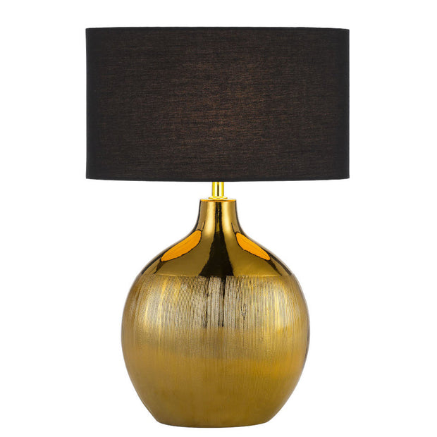 ANCORA Gold and Black Shade Ceramic E27 Table Lamp