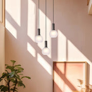 Aosta 15cm Single Pendant Black with Frosted Glass