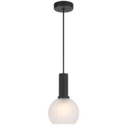 Aosta 15cm Single Pendant Black with Frosted Glass