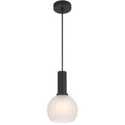 Aosta 15cm Single Pendant Black with Frosted Glass