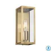 Arzano 25 IP44 Exterior Wall Light Small Brass