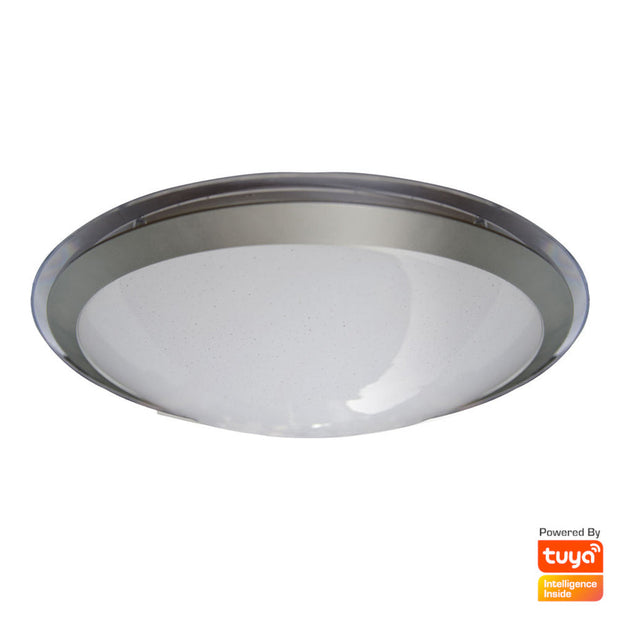 ASTRID 60W LED CCT Smart Silver Trim Oyster