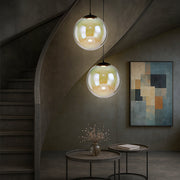 Aurora 40cm Pendant 15w LED 3000K Black/Rainbow Glass