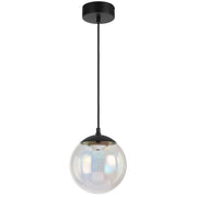 Aurora 20cm Pendant 6w LED 3000K Black/Rainbow Glass