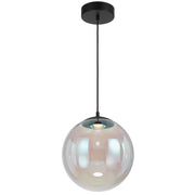 Aurora 30cm Pendant 12w LED 3000K Black/Rainbow Glass