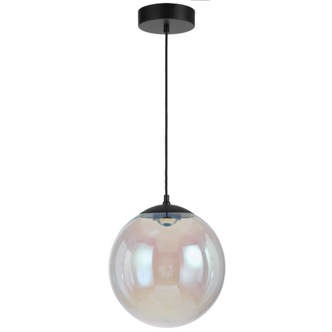 Aurora 30cm Pendant 12w LED 3000K Black/Rainbow Glass