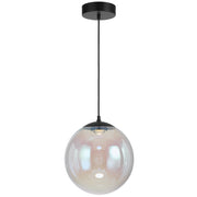 Aurora 30cm Pendant 12w LED 3000K Black/Rainbow Glass