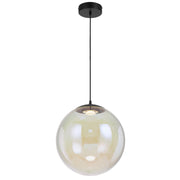 Aurora 40cm Pendant 15w LED 3000K Black/Rainbow Glass