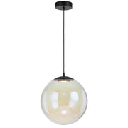 Aurora 40cm Pendant 15w LED 3000K Black/Rainbow Glass