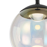 Aurora 30cm Pendant 12w LED 3000K Black/Rainbow Glass