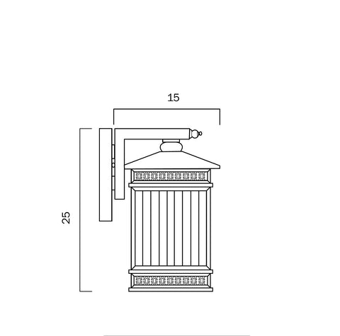 Avera Exterior Wall Light Brass Small