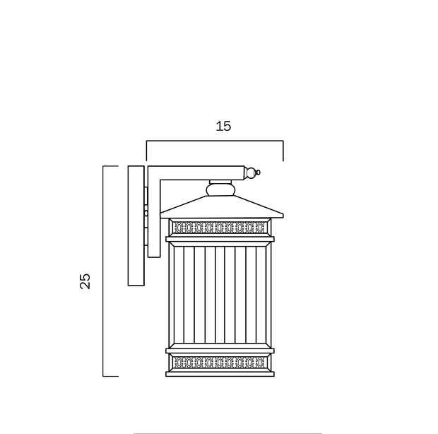 Avera Exterior Wall Light Brass Small