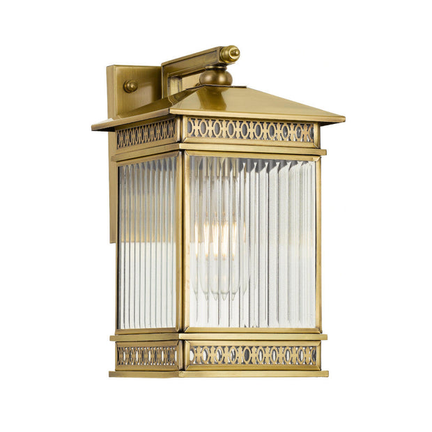 Avera Exterior Wall Light Brass Small