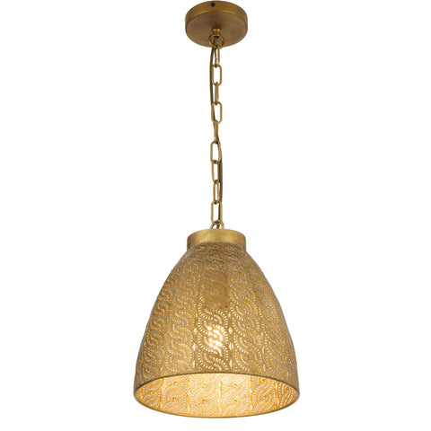 Aydin 28 E27 Pendant Brown Antique Brass