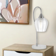 Azalea Table Lamp White and Chrome