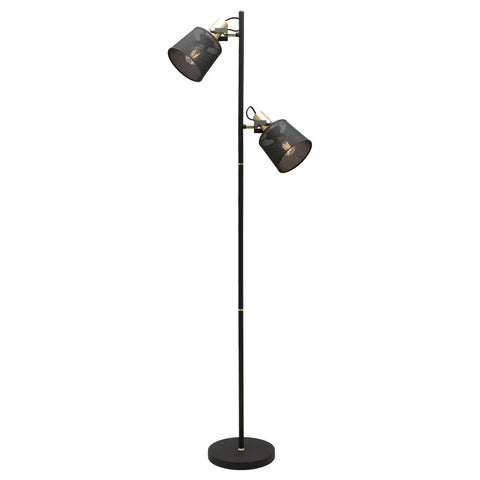 Arizona Floor Lamp 2 Light Black with Brushed Brass