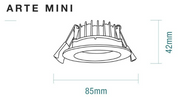 Arte Mini 8w Tricolour LED Downlight White