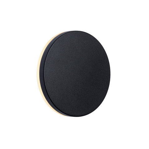 Artego 10w 3000K LED Round IP54 Wall Light Black