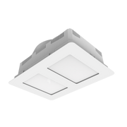 Aspire II 1000W Halogen 3 in 1 Bathroom Heater & High Extraction Exhaust Fan with LED Tricolour Panel Light White