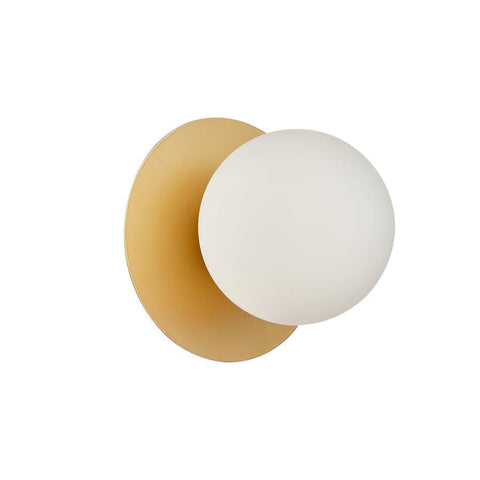 Balle G9 Wall Light Opal with Round Gold Base