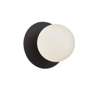 Balle G9 Wall Light Opal with Round Black Base