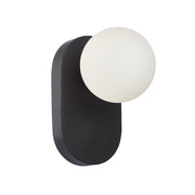 Balle G9 Wall Light Opal with Oblong Black Base